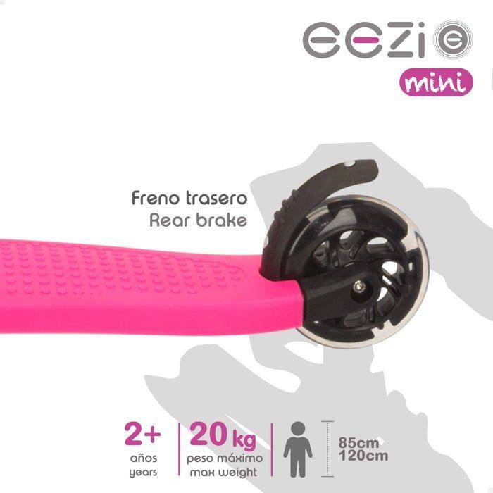 Trottinette 3 roues aluminium - COLORBABY - Fuchsia - Guidon réglable - Frein arrière - Antidérapant