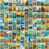 100 World Landmark Posters Stickers European And American Oil Painting Style Luggage Decoration Posters Graffiti Decoration 4