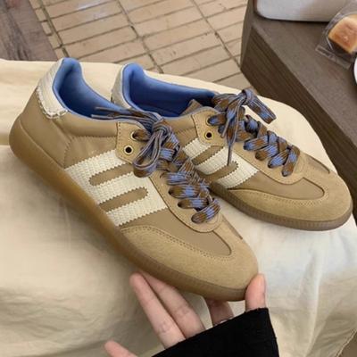 Американские ретро-кроссовки из натуральной кожи с круглым носком, женские, мягкие, кожаные, универсальные, со шнуровкой, для спорта и отдыха, для женщин