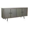 Low Sideboard - Jamun - 177x38x75 Cm - Dark Grey Wood - 4 Doors - Modern Furniture