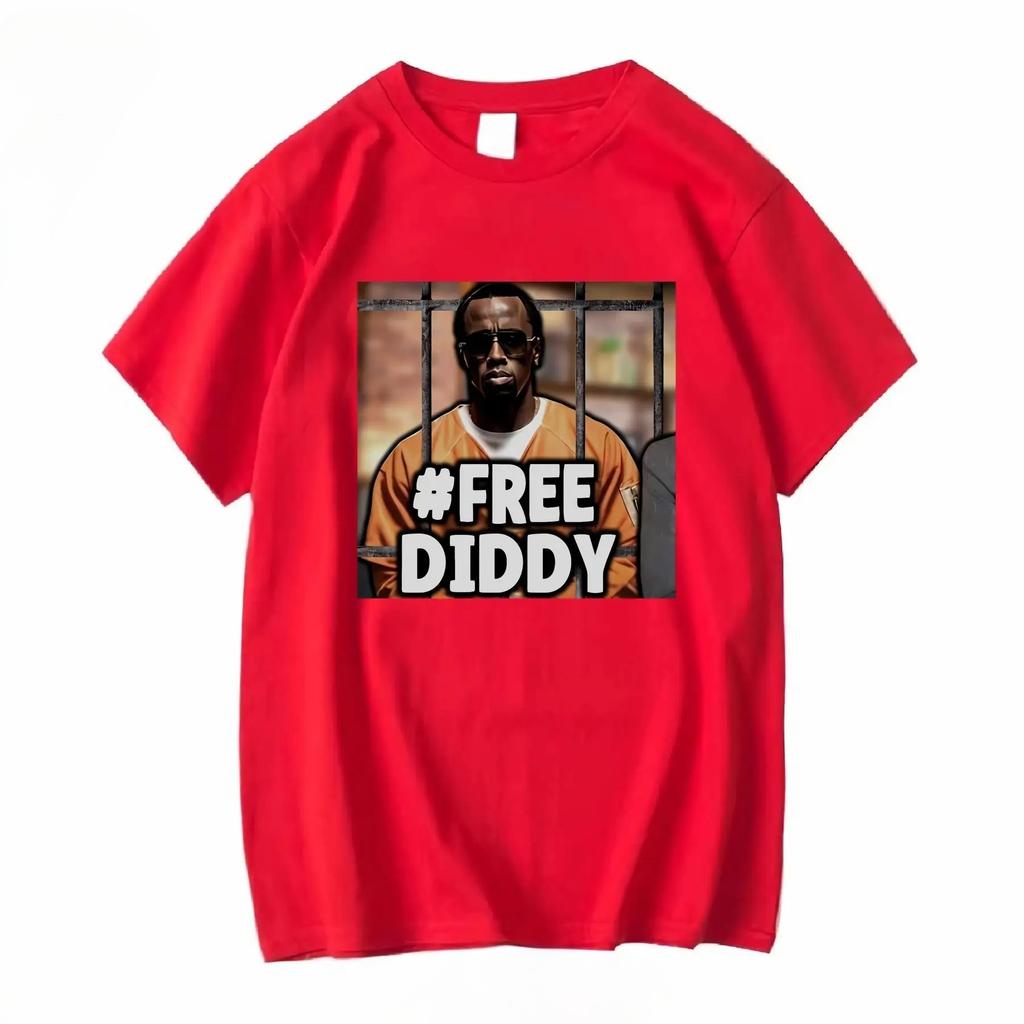 Бесплатная футболка Diddy Freediddy P Рэпер Винтажная стирка Унисекс Дизайнерская одежда Мода Графический Универсальный Стильный Эластичные Топы