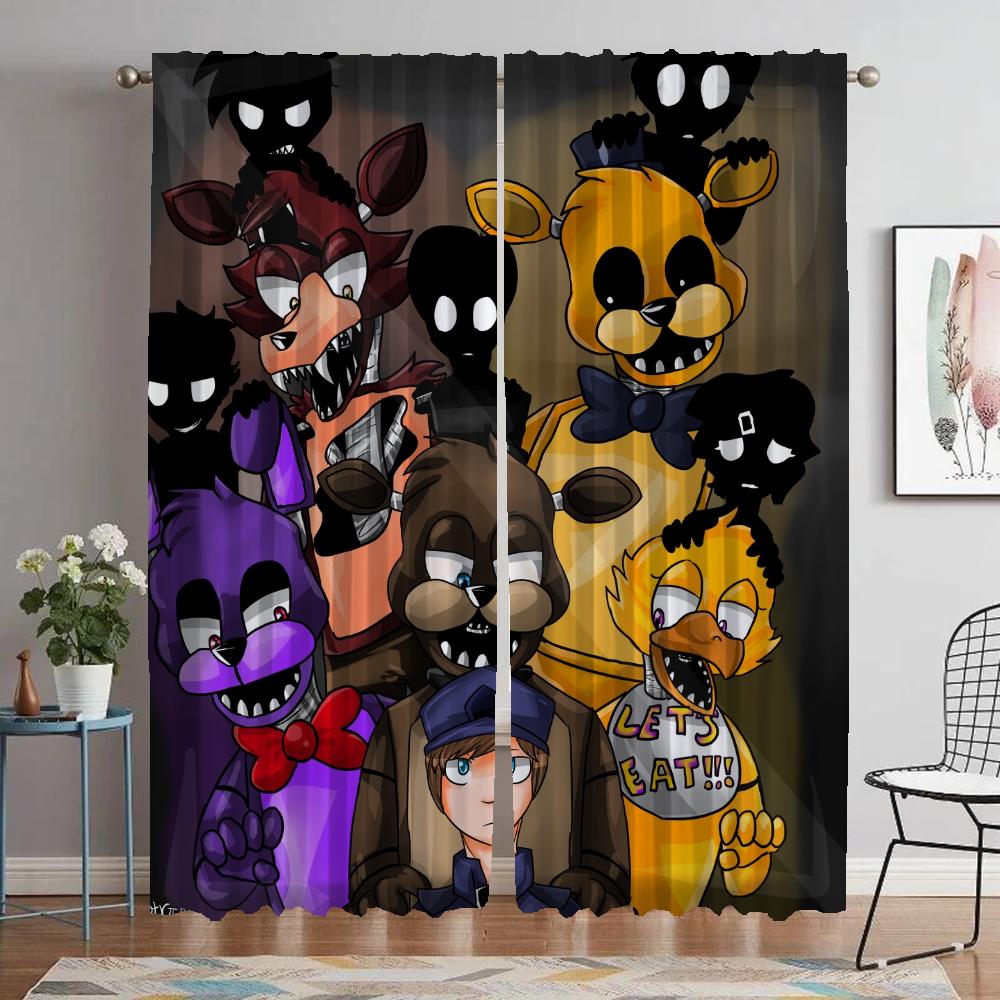 Five Nights Элегантные шторы для комнаты 2 шт. Тюль для перегородки в спальне Домашние шторы для оконных занавесок для гостиной и ребенка
