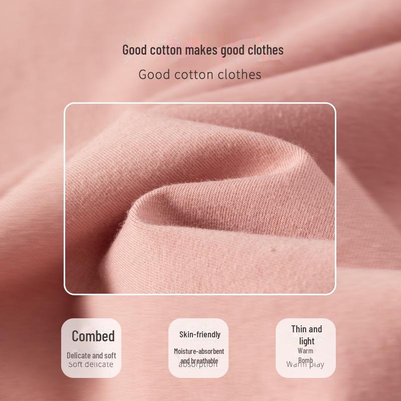 Женский хлопковый термокостюм со средней горловиной: Комплект из брюк и рубашки облегающего кроя на осень