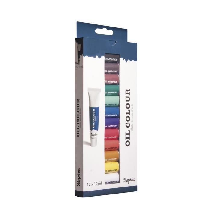 Kit de peinture à l'huile - Rayher Hobby - 12 couleurs - Multicolore - Mixte - 12 pièces