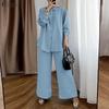 Women Long Sleeve Blouse and Pants Casual Two Piece Suit Sets
