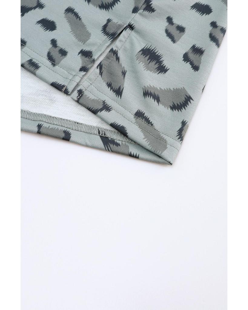 Azura Exchange Animal Print Stitching Loose Long Sleeve Top