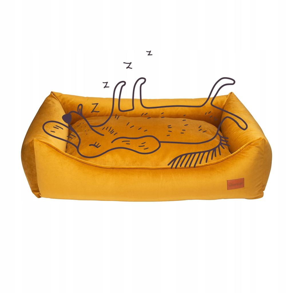 COMFORTABLE BED sofa for a dog shepherd terrier 90x70x20cm Ukory MUSTARD