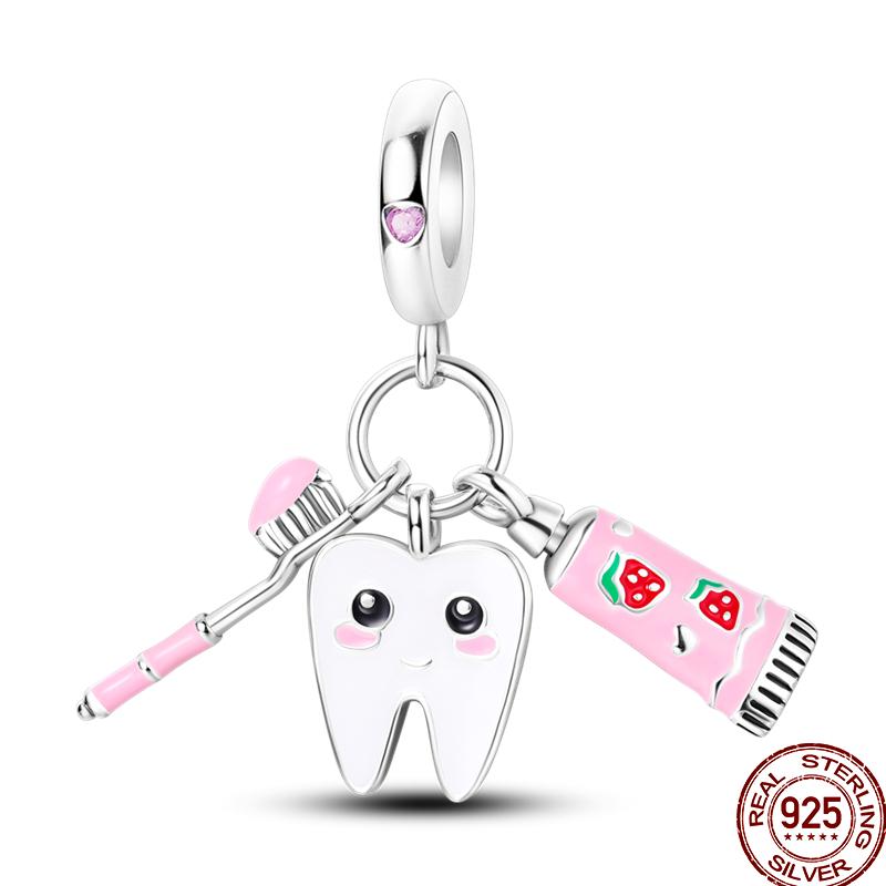 Copper Shiny Zirconia Professional Dental Graduation Gift Bead Pendant For Pan Original Bracelet Diy Jewelry