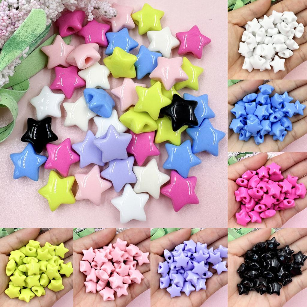 Hanmade Acrylic Star DIY Jewelry Accessories Necklace Fashion Advanced Bracelets For Jewelry Making 40PCS 14.9mm Loose Beads