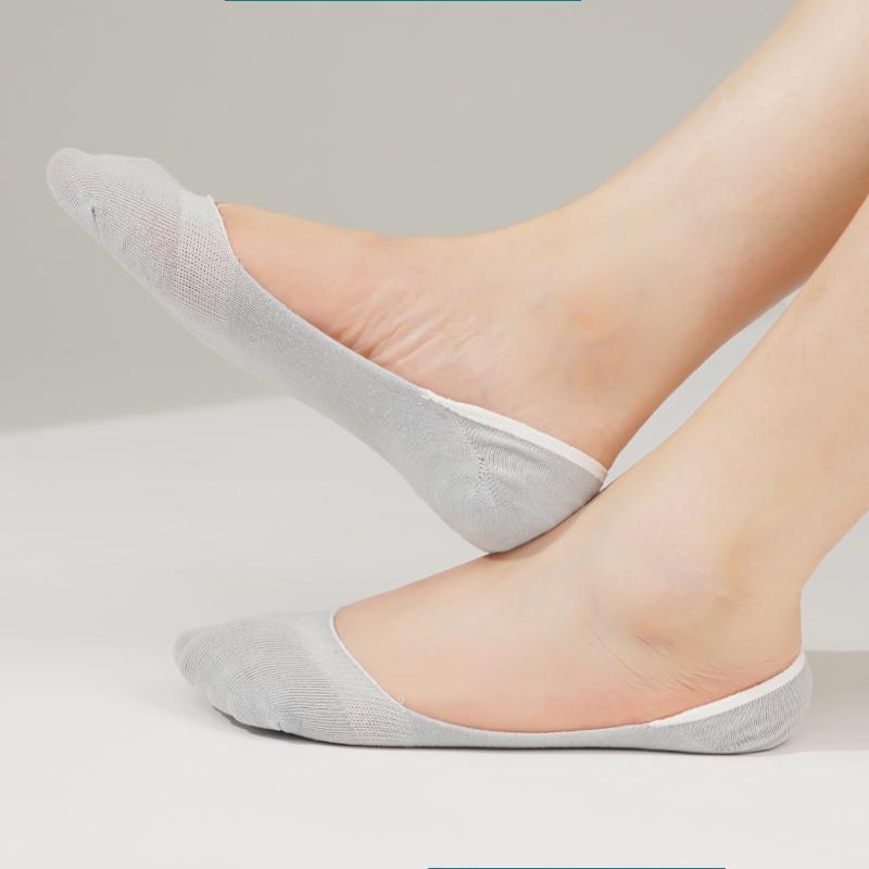 Женские невидимые носки-лодочки, летние силиконовые нескользящие модные носки до щиколотки, низкие женские однотонные хлопковые дышащие носки