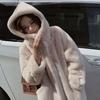 Hooded Thickened Imitation New Winter Coat Women Fashion Medium Long Clothes Korean Version