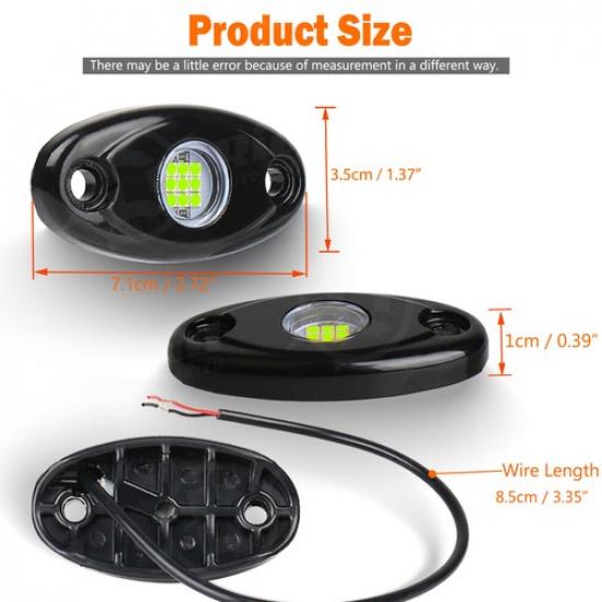 4Pods Green LED Rock Underbody Wheel Lights For Jeep Offroad Truck UTV ATV Boat