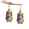 Acrylic Christmas Earrings Cartoon Doll Design For Holiday Accessories Party