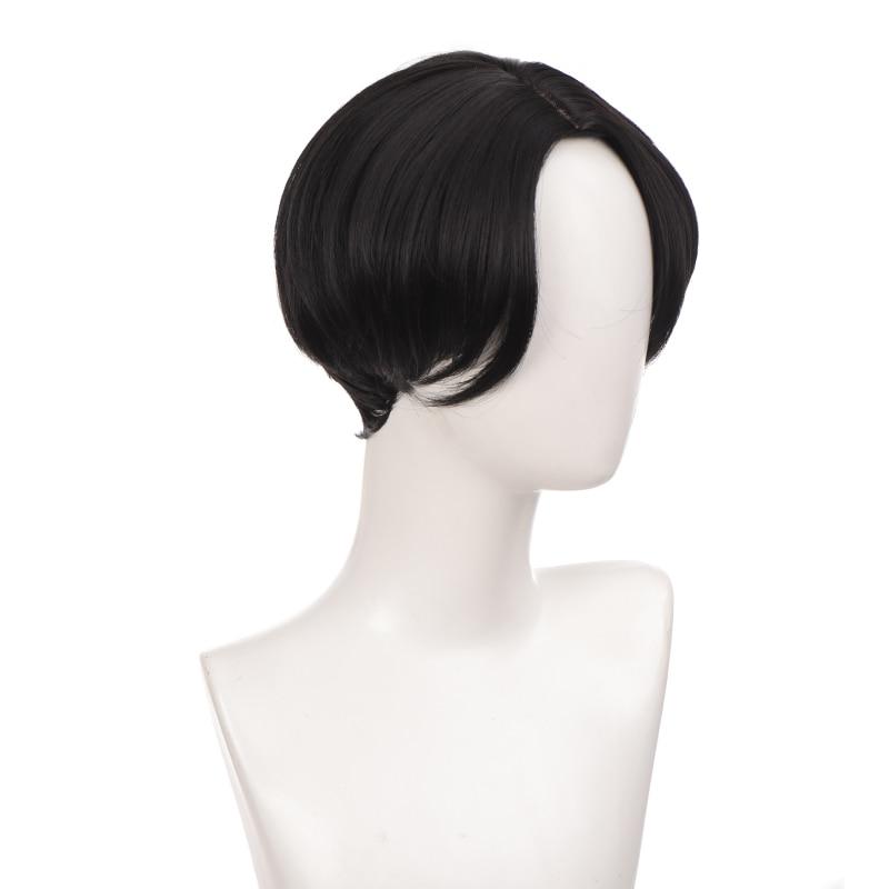 LUPU Черный короткий парик, средняя часть сбоку, натуральные накладные волосы для мужчин, синтетические парики, рождественский косплей, высокотемпературное волокно