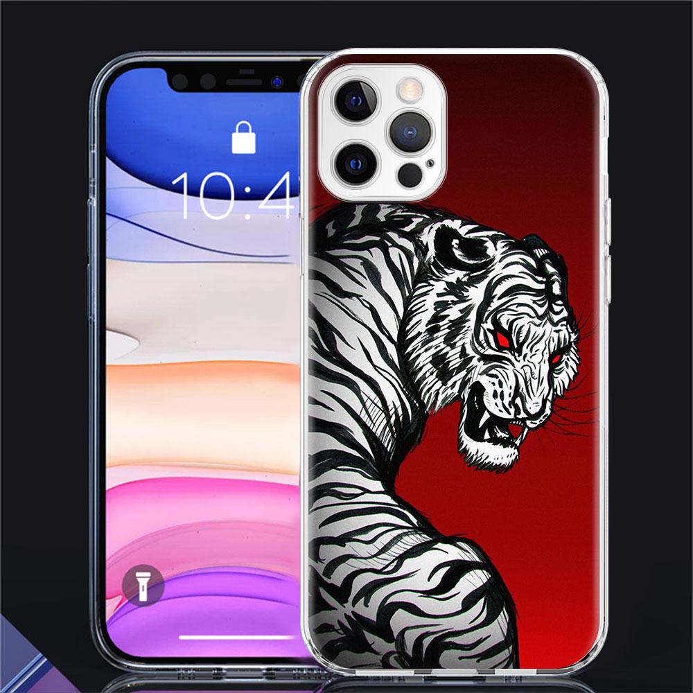 Чехол Lion Wolf для Apple iPhone 11 13 14 12 Pro 7 8 Plus XR X XS Max 6 6S 14Pro прозрачный силиконовый чехол для телефона Coque
