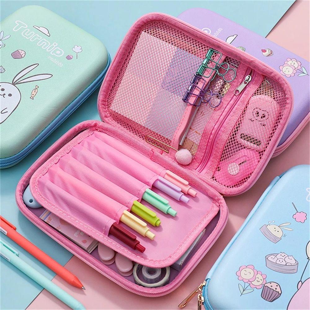 Large Capacity Kawaii Double Layer Student Pen Bags 3D Pencil Bags Pencil Box Pencil Cases