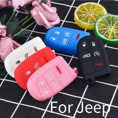 Силиконовый чехол для автомобильного ключа для Jeep Grand Cherokee Dodge JCUV Dart Journey Chrysler 300C Fiat 5-кнопочный пульт