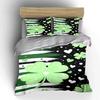 Green clovers and hearts. Bedding sets Duvet cover sets Duvet covers Pillowcases(1 * Duvet Cover 2 * Pillowcases without duvet insert)