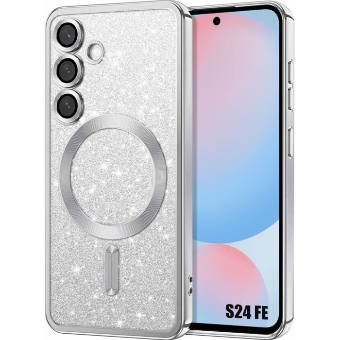 Coque de protection - Booling - pour Samsung Galaxy S24 FE - Silicone souple - Protection caméra - Argenté