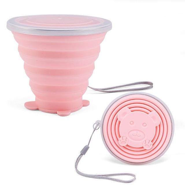 Folding Cup 180ml Food Grade Silicone Water Cup Portable Silicone Retractable Environmental Friendly Drinkware