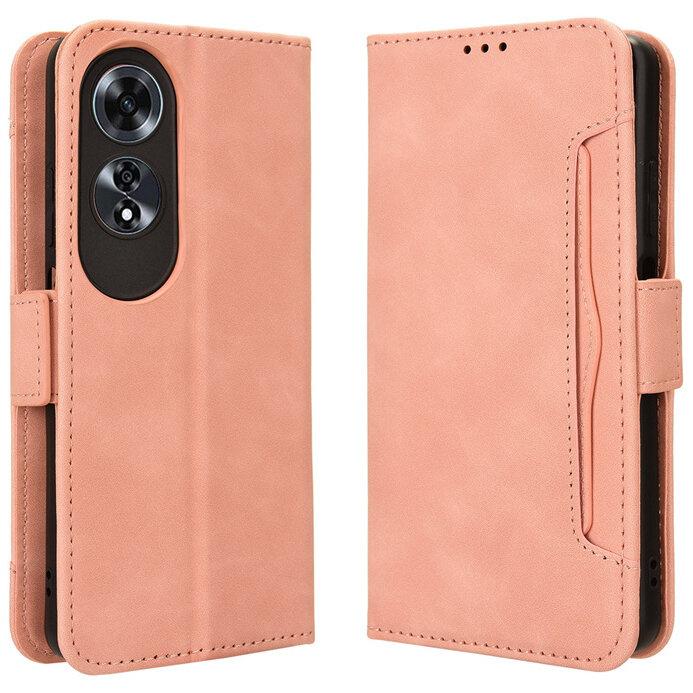 Flip Case for Oppo A60, Card Slot, Pink