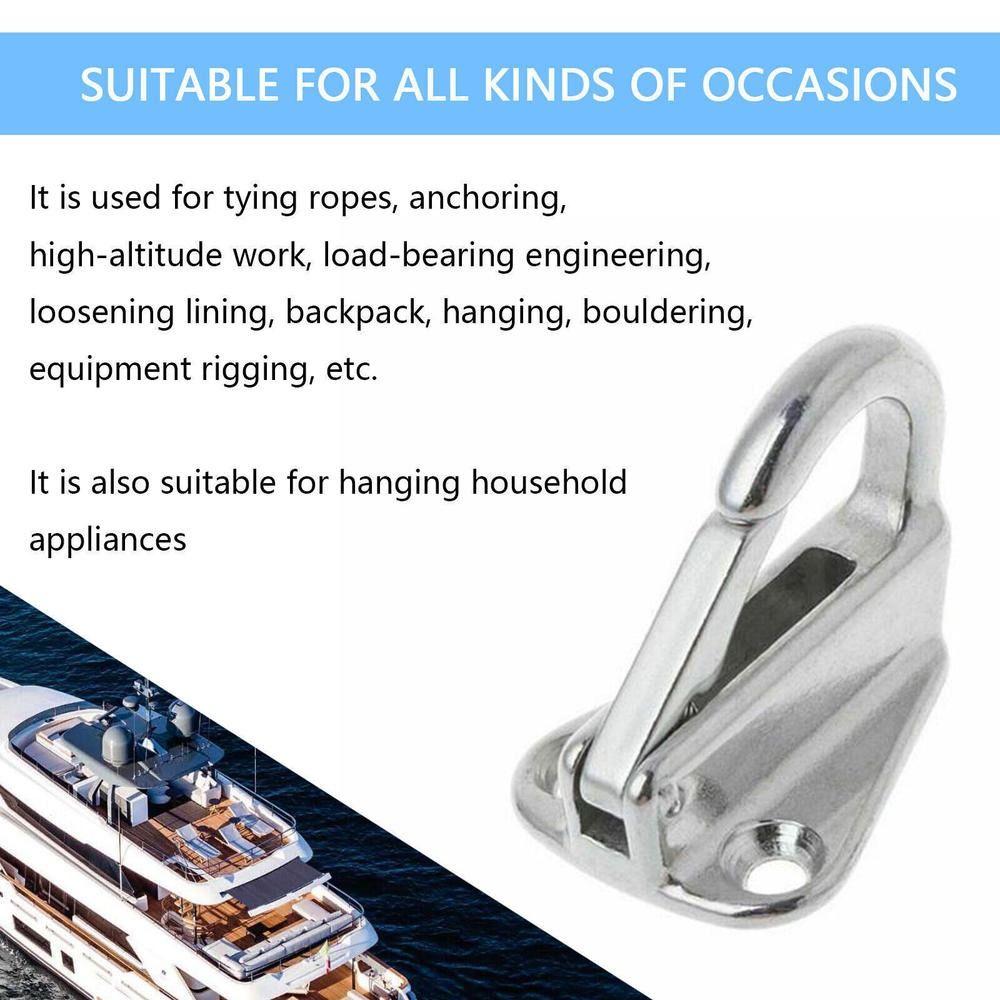 2Pcs 316 Stainless Steel Spring Locked Fender Hooks Practical Marine Spring Snap Hook  Tug Ship