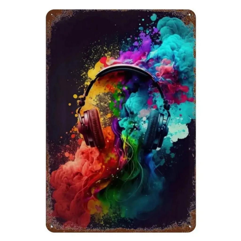 Metal Tin Signs Lighting DJ Wall Decoration Plaque Vintage Art Poster Iron Painting for Man Cave Home Cafe Game Room Club Bar