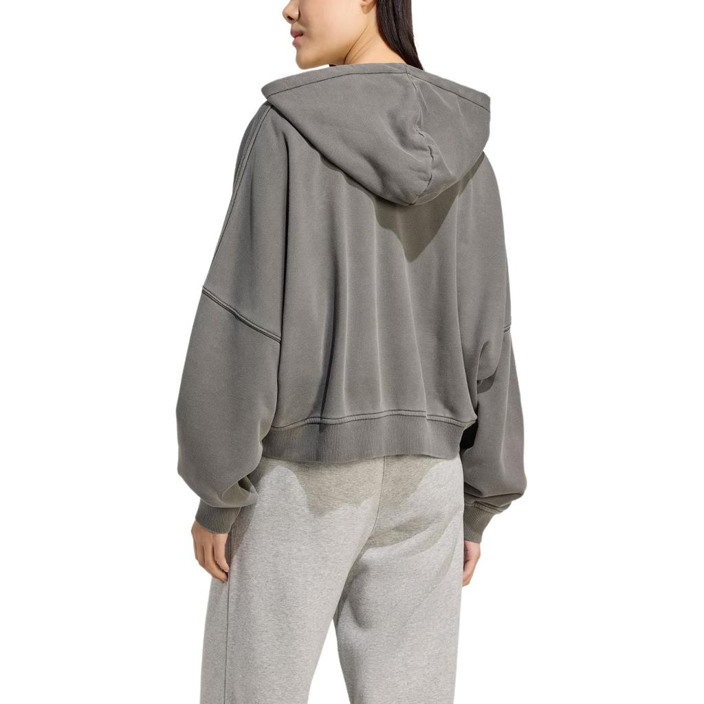 adidas Оригинальные выстиранные укороченные худи с логотипом FW25 для женщин JW7296