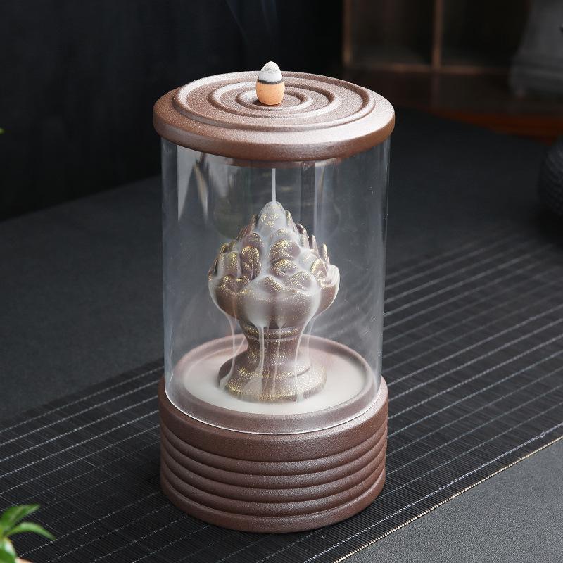 Курильница с обратным потоком, креативная керамическая настольная декоративная печь для ароматерапии, ветрозащитный держатель для благовоний