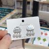 Милые Серьги-Облачка с Жемчугом Игла Короткий Стиль Висячие Серьги Сладкие Миниатюрные Капельки Дождя Украшения для Ушей