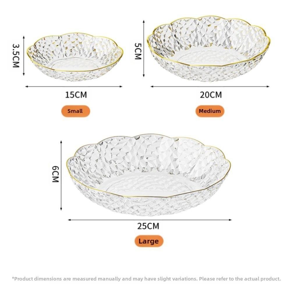 Прозрачный поднос для десертов и салатов, тарелка для закусок в форме бриллианта, изысканная фруктовая тарелка, гостиная