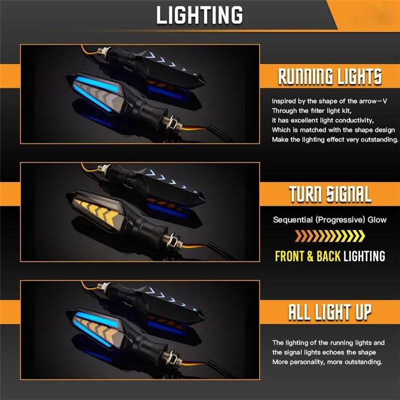 Мотоциклетная светодиодная лампа указателя поворота, последовательная струящаяся вспышка, индикаторные лампы, ходовые огни, стрелки, светодиодная лампа указателя поворота мотоцикла