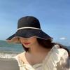 Foldable Women Bucket Hat Anti-UV Visor Caps Fashion Panama Cap  Spring Summer