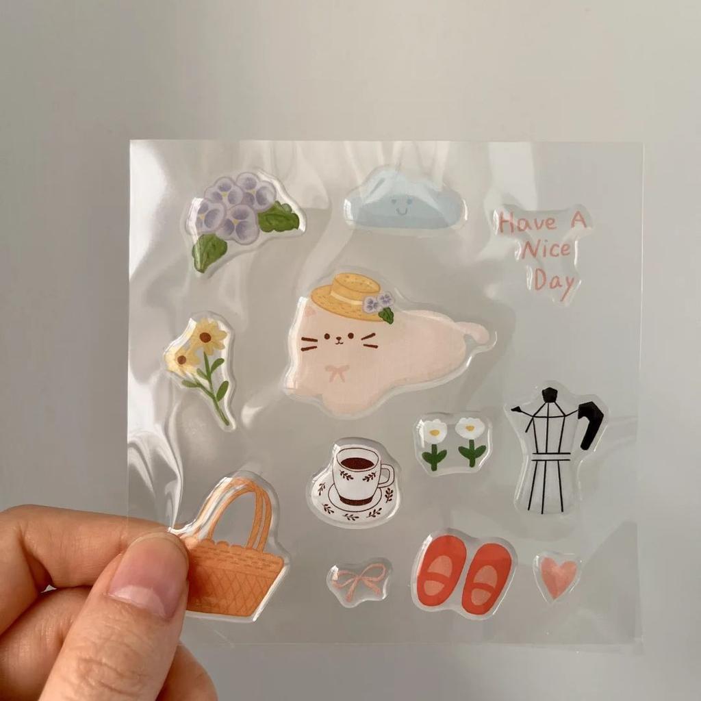 Милый торт пруд желаний 3D рельефная смоляная наклейка чехол для телефона для девочки ноутбук прозрачная желейная наклейка канцелярские товары блокнот DIY украшение