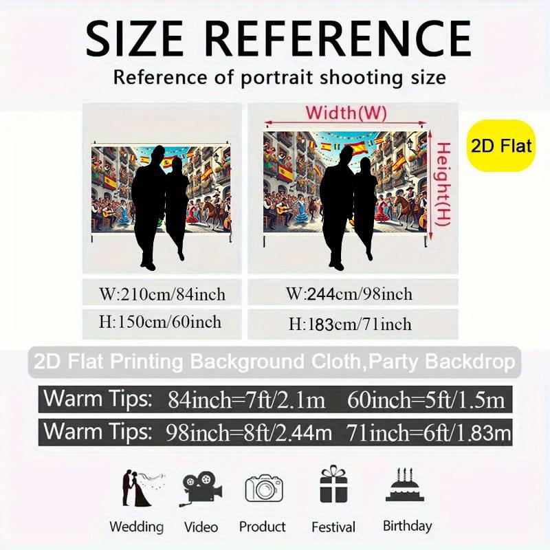 One 2D plane, Spanish festival dance, polyester photographic 2D background cloth flagDJH
