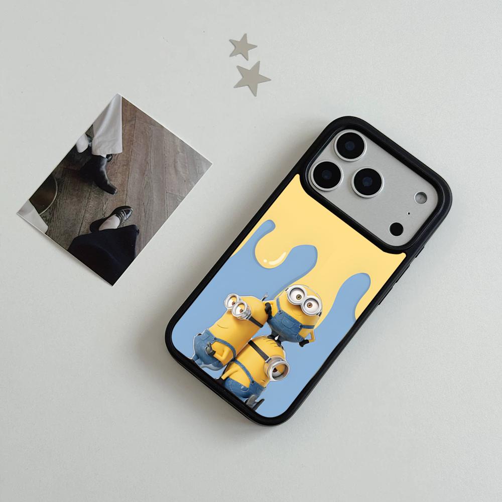 Чехол для телефона M-Minions для iPhone 17 Air 16 15 14 Plus 13 12 11 Pro Max Двухцветный Жесткий ПК Модный Защитный Чехол