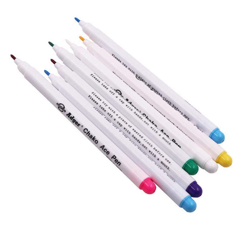 6 шт. растворимые в воде стираемые ручки, маркеры для ткани, карандаш, аксессуары для шитья