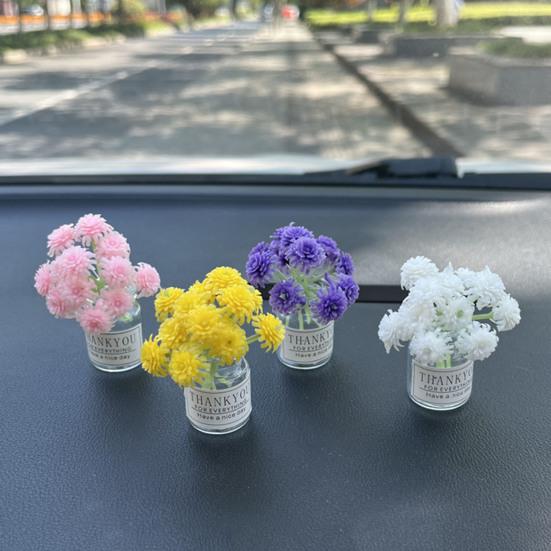 Миниатюрная стеклянная ваза с цветами, искусственный букет, украшения для стола, монтируемые на транспортном средстве цветы бонсай, украшения для домашнего декора