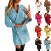 Women's  And Winter Long Sleeve Jacket Solid Color Double Breasted Thin Suit Top