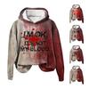 Men Fall Winter Halloween Hoodie Bloodstain Print Elastic Cuff Retro 3D Letter Pattern
