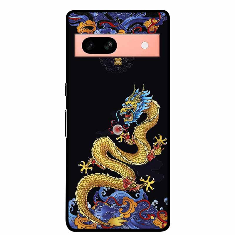 3D Flowers Case For Google Pixel 7a 5G Case Emboss Relief Floral Black Silicone Soft Back Covers For Google Pixel 7a Case Fundas