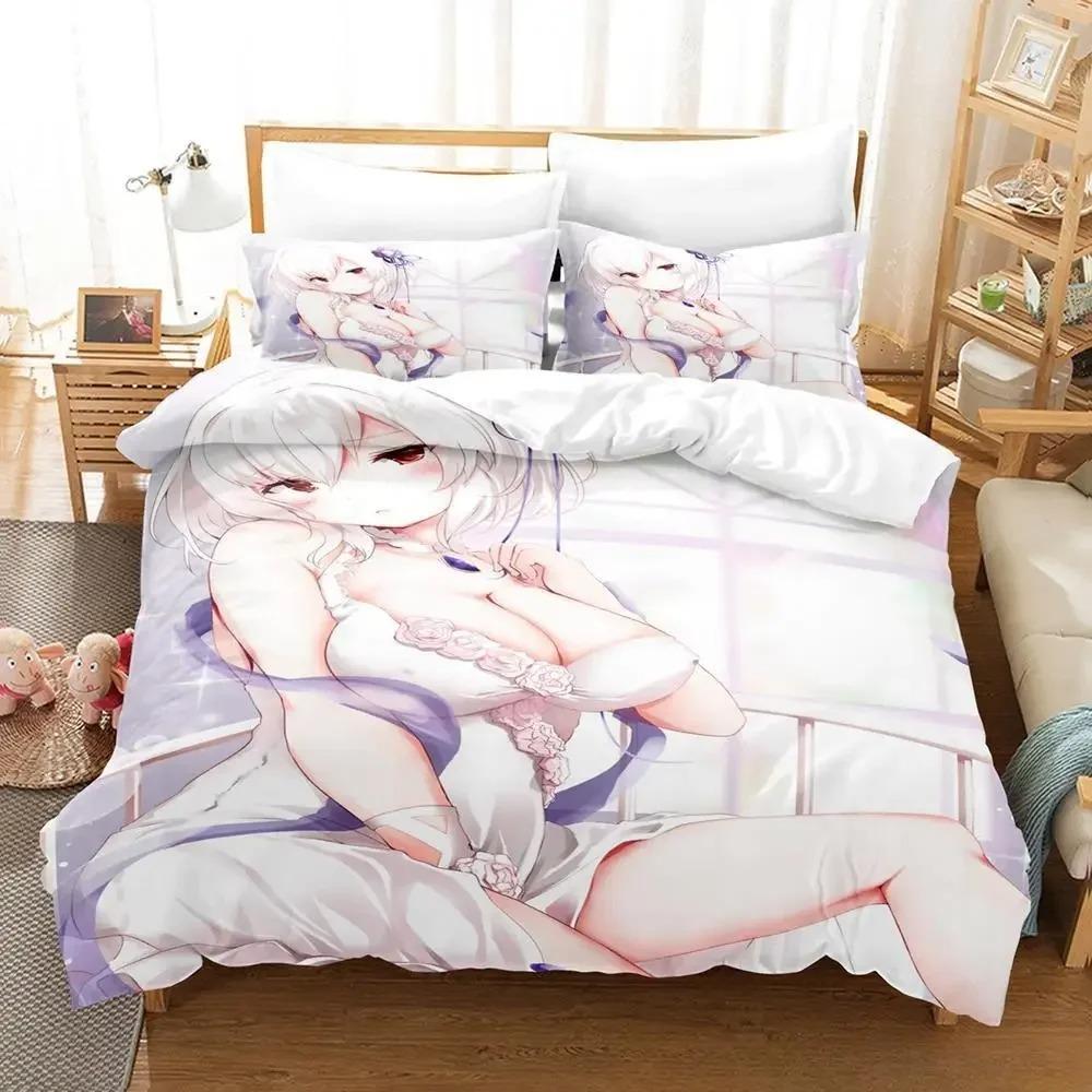 Сексуальный набор постельного белья Azur Lane Sirius 3D-печать Мультяшный Аниме Пододеяльник Взрослый Ребенок Спальня Игровая Девочка