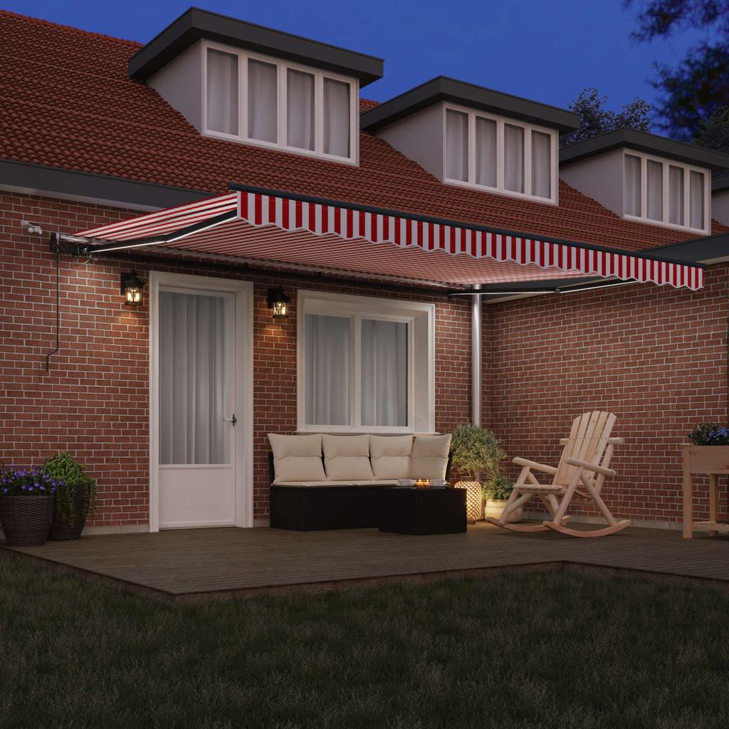 Awning Fabric Red and White 450 x 300 cm Polyester