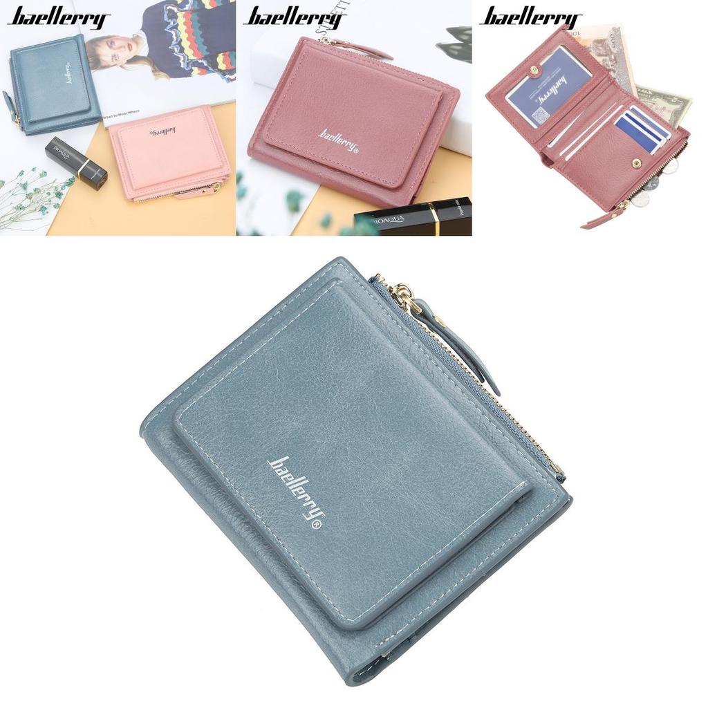 Pu Leather Short Zipper Wallet With Snap Closure For Daily Use