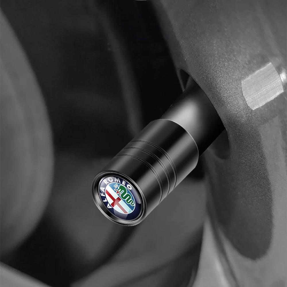Car Stickers For Alfa Romeo QY 4Pcs Car Valve Cap Wheel Tires Air Tyre Stem Cover For Alfa Romeo Giulietta 159 147 Giulia MiTo Spid