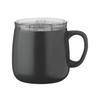 Atlas Cafe Link Mug with Slide Vacuum Keeps Hot or Cold Coffee Hot or Direct Drip Lid, 390ml, Insulated, Iced, Compatible, Charcoal, AFSM-402CH