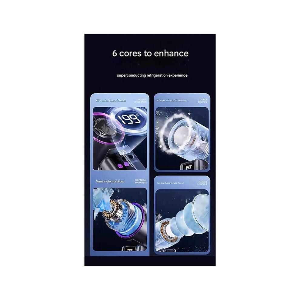 Refrigeration Handheld Fan USB Small Fan Ultra-High Speed Powerful Portable Outdoor Ice Compress Cooling Artifact B