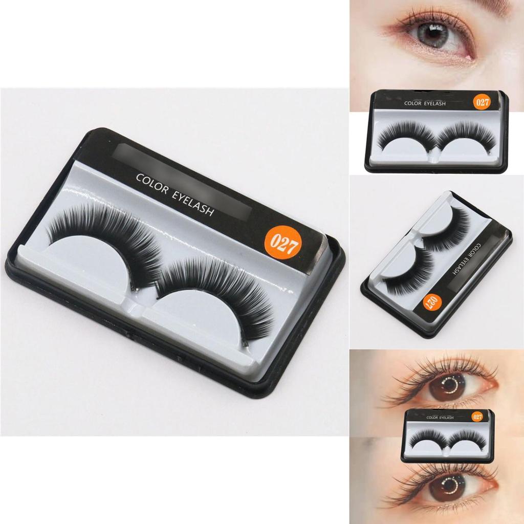 027 Натуральные длинные накладные ресницы оптом 2000 пар ручной работы на хлопковой основе