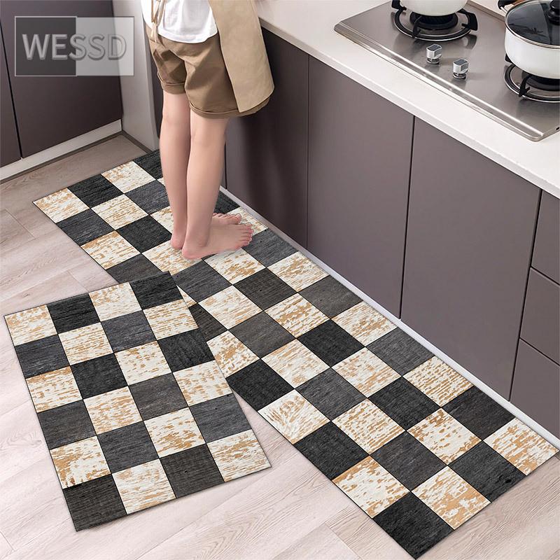 Ковер с геометрическим принтом для кухонного пола 40x60 см 40x120 см, 2 шт., простой прикроватный коврик для спальни, ванной, коврик для дорожки, коврик для дома