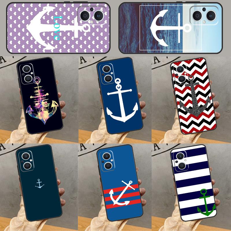 Nautical Anchor Boat Sea Case For OPPO Reno 13F 12F 11F 8T 7 8 10 11 12 13 Pro OPPO Find X8 X6 Pro X3 X5 Lite Cover